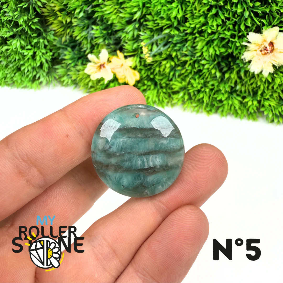 Pendentif Percé Amazonite et Quartz Fumé (Rare) - Image 7