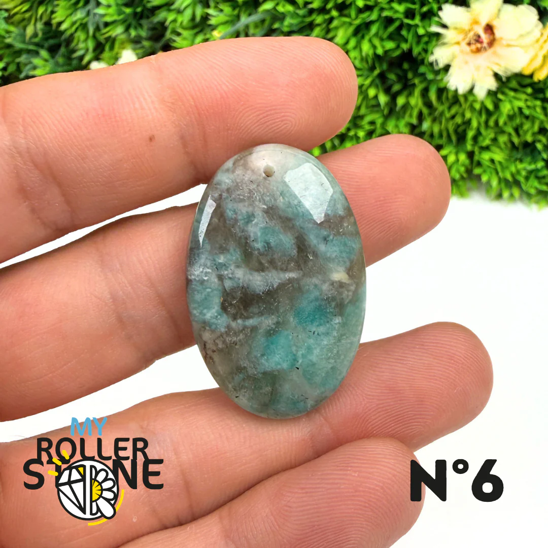 Pendentif Percé Amazonite et Quartz Fumé (Rare) - Image 8