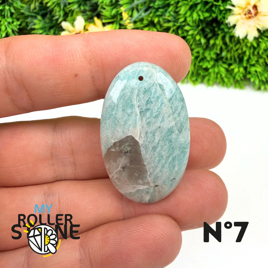 Pendentif Percé Amazonite et Quartz Fumé (Rare) - Image 9