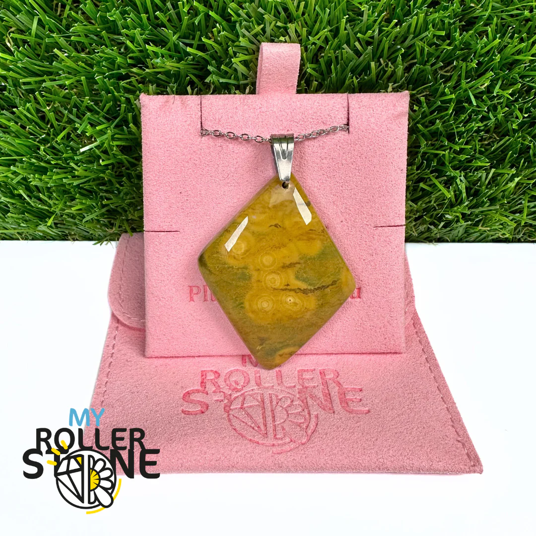 Pendentif Percé Jaspe Océan 5A - Image 2
