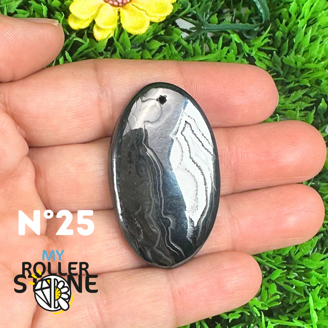 Pendentif Percé Psilomelane Argenté - Image 27