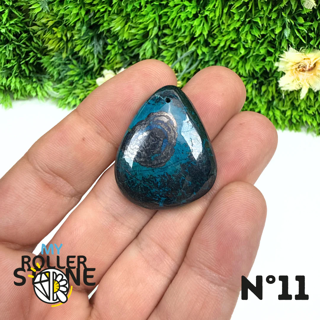 Pendentif Percé Shattuckite avec Cuprite - Image 12