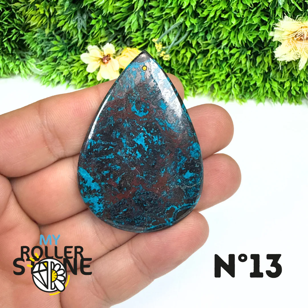 Pendentif Percé Shattuckite avec Cuprite - Image 14