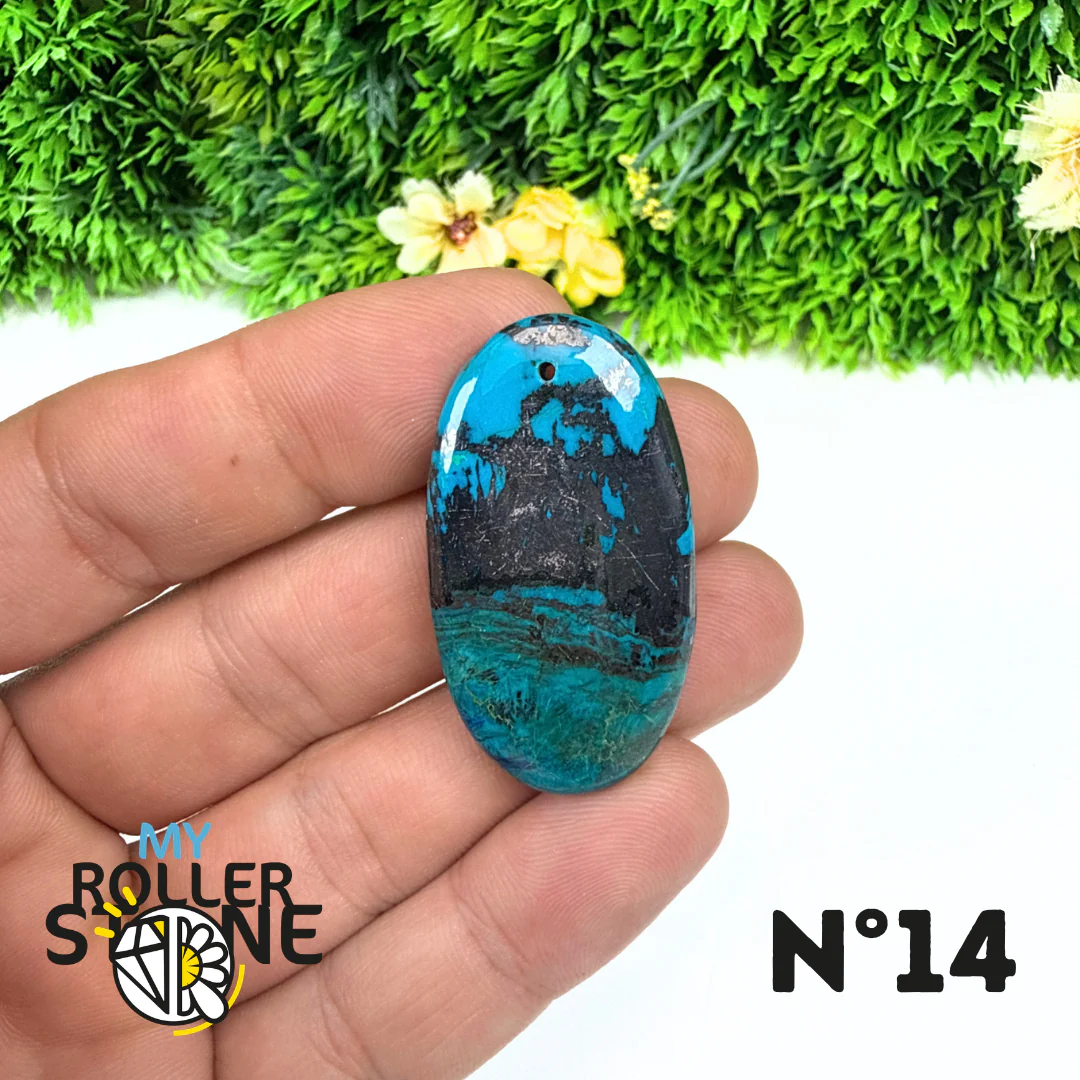 Pendentif Percé Shattuckite avec Cuprite - Image 15
