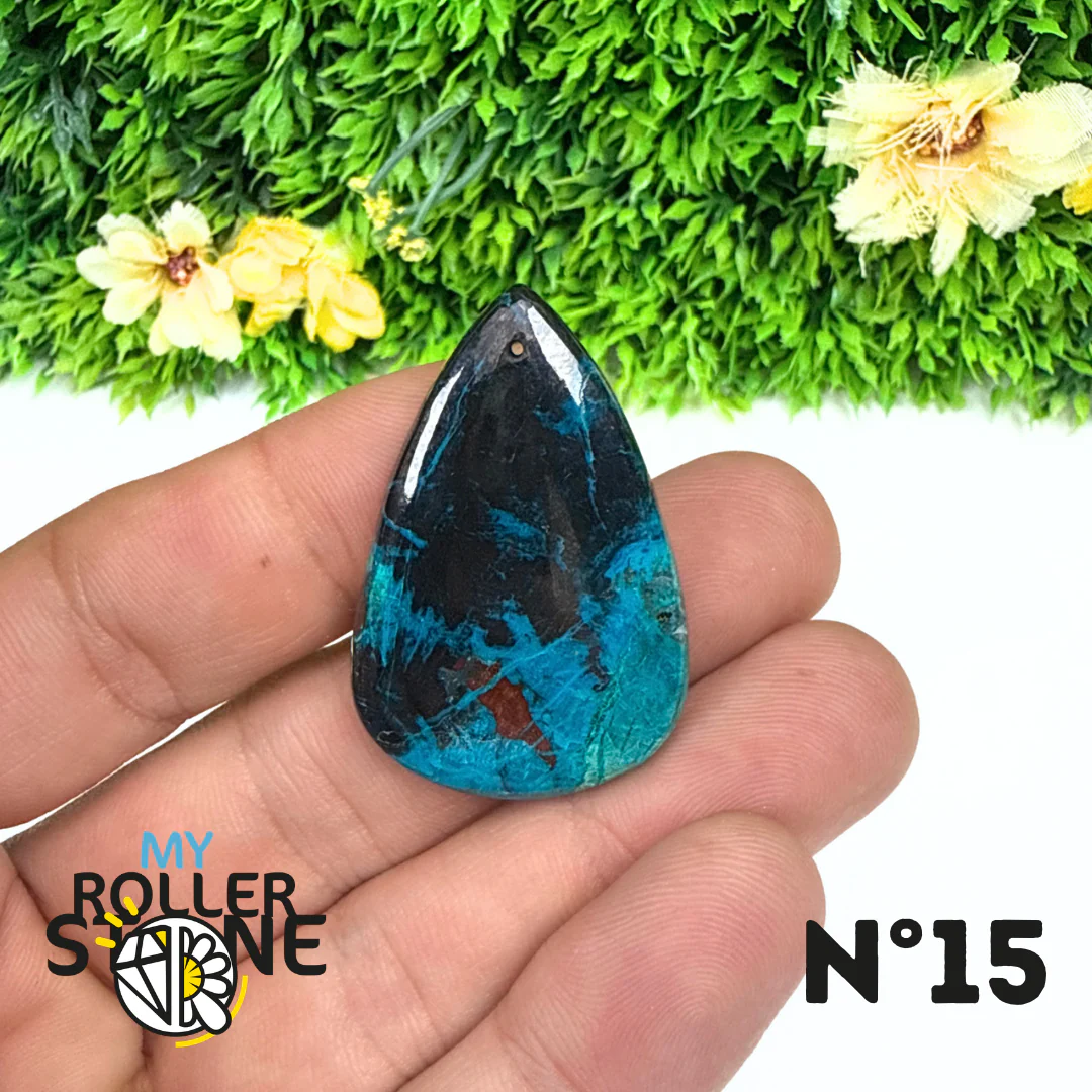 Pendentif Percé Shattuckite avec Cuprite - Image 16
