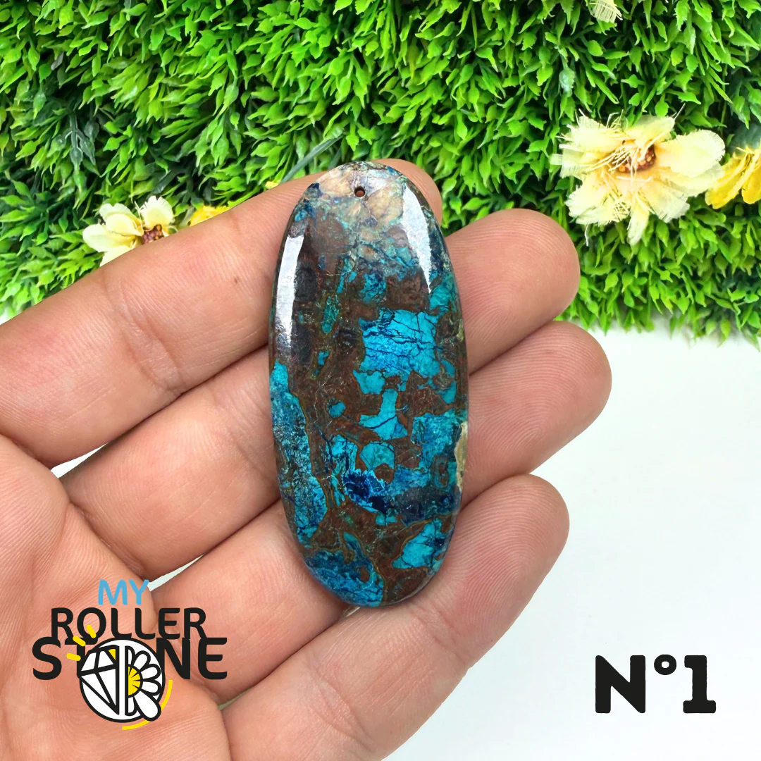 Pendentif Percé Shattuckite avec Cuprite - Image 2