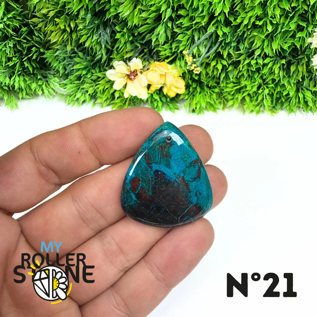 Pendentif Percé Shattuckite avec Cuprite - Image 22