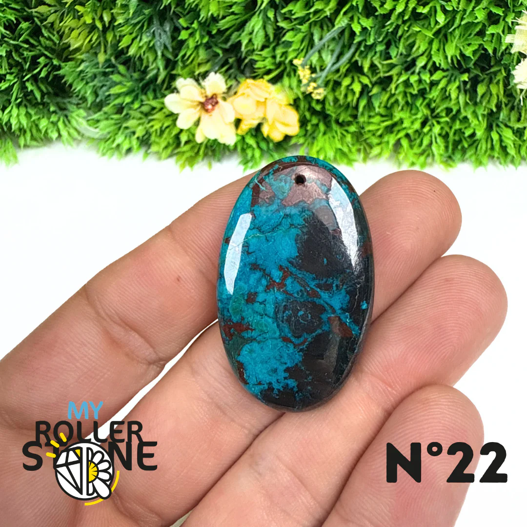Pendentif Percé Shattuckite avec Cuprite - Image 23