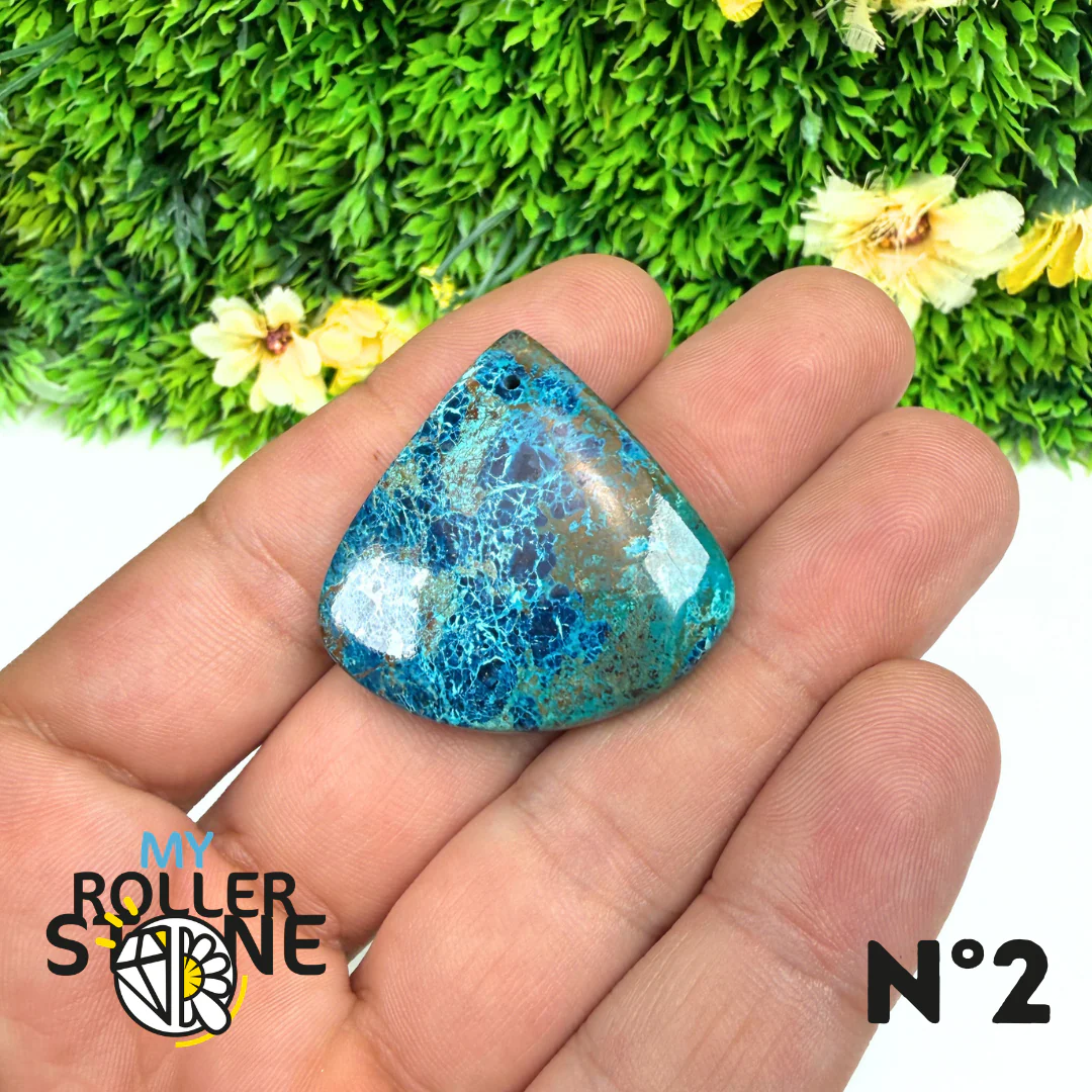 Pendentif Percé Shattuckite avec Cuprite - Image 3