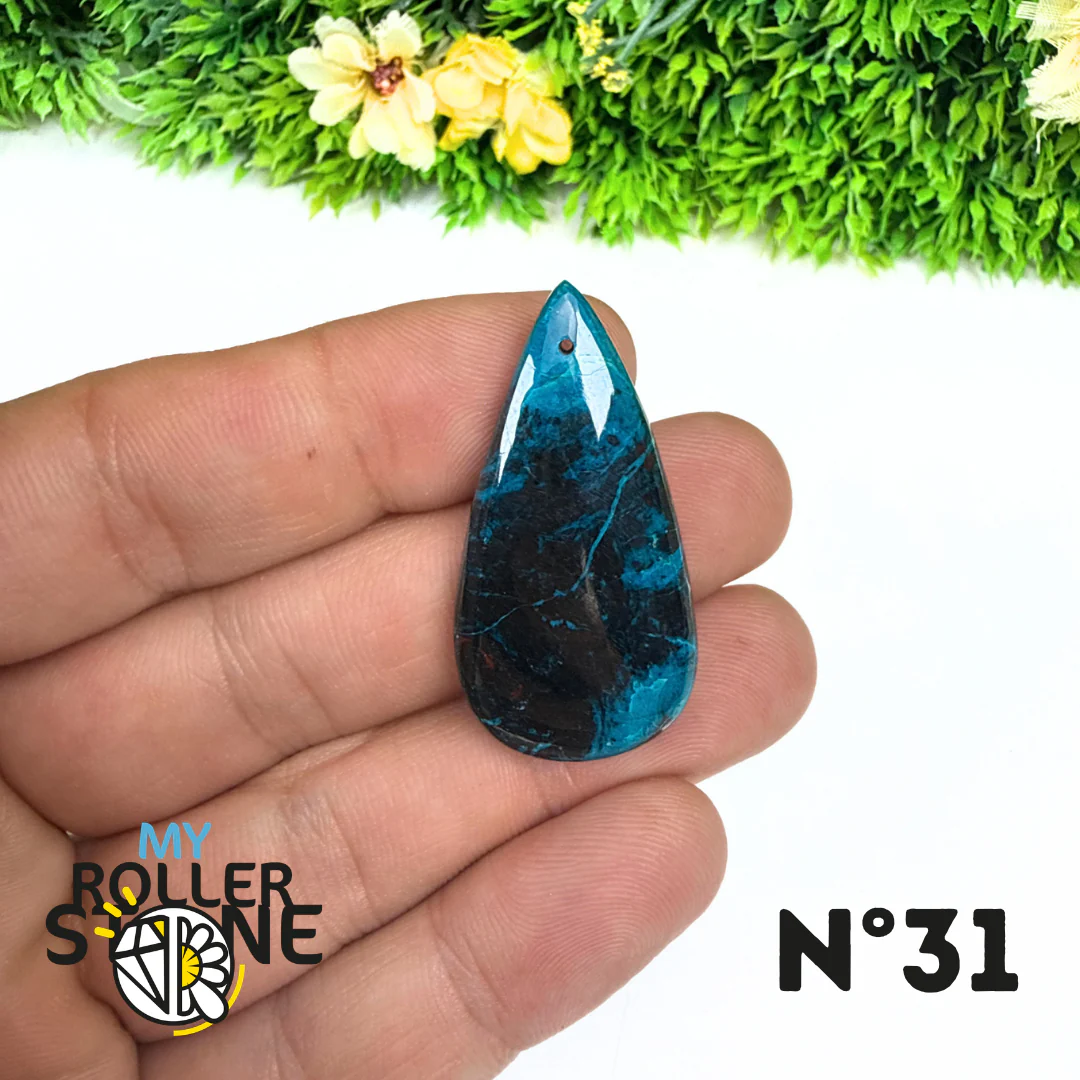 Pendentif Percé Shattuckite avec Cuprite - Image 32
