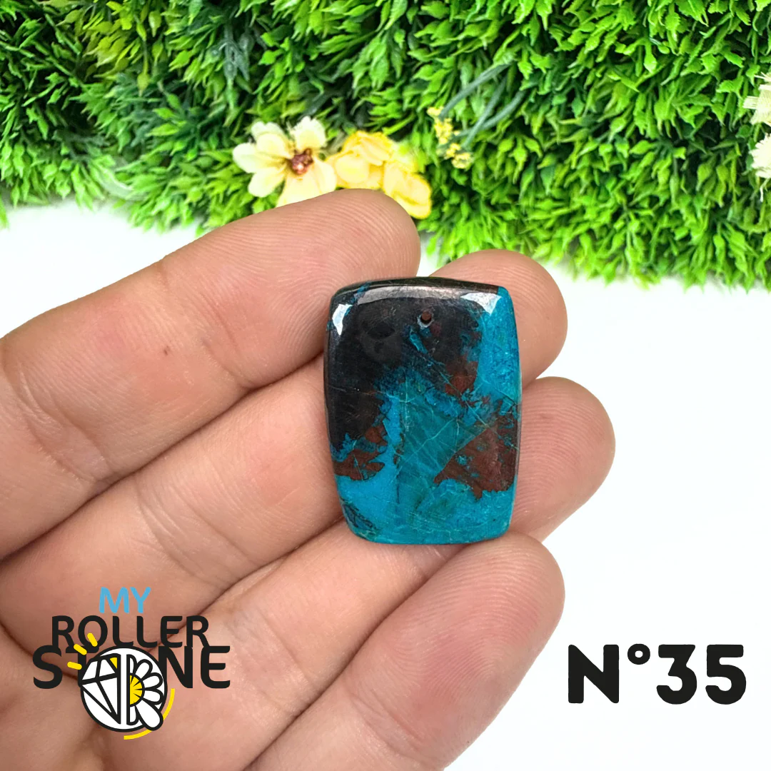 Pendentif Percé Shattuckite avec Cuprite - Image 36