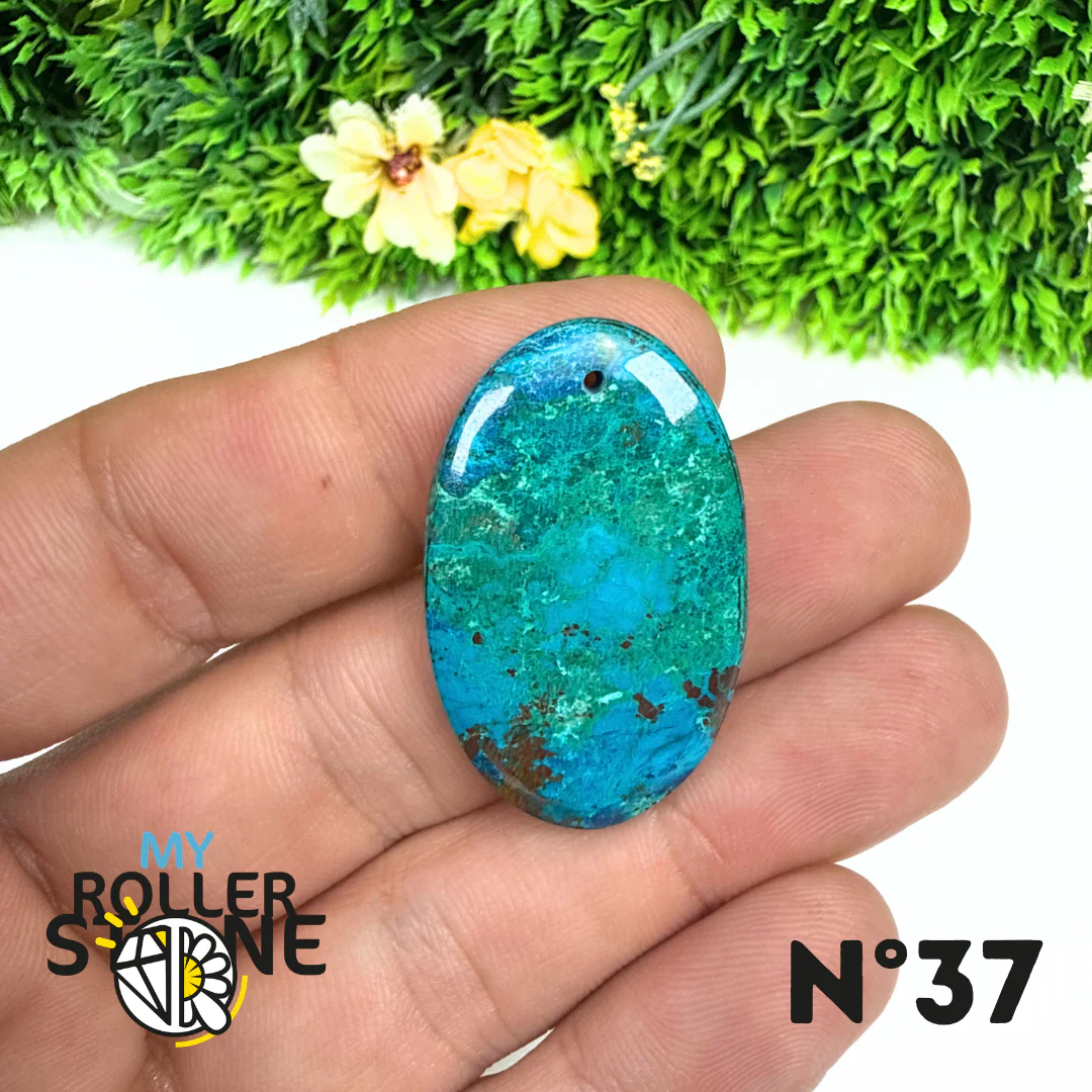 Pendentif Percé Shattuckite avec Cuprite - Image 38