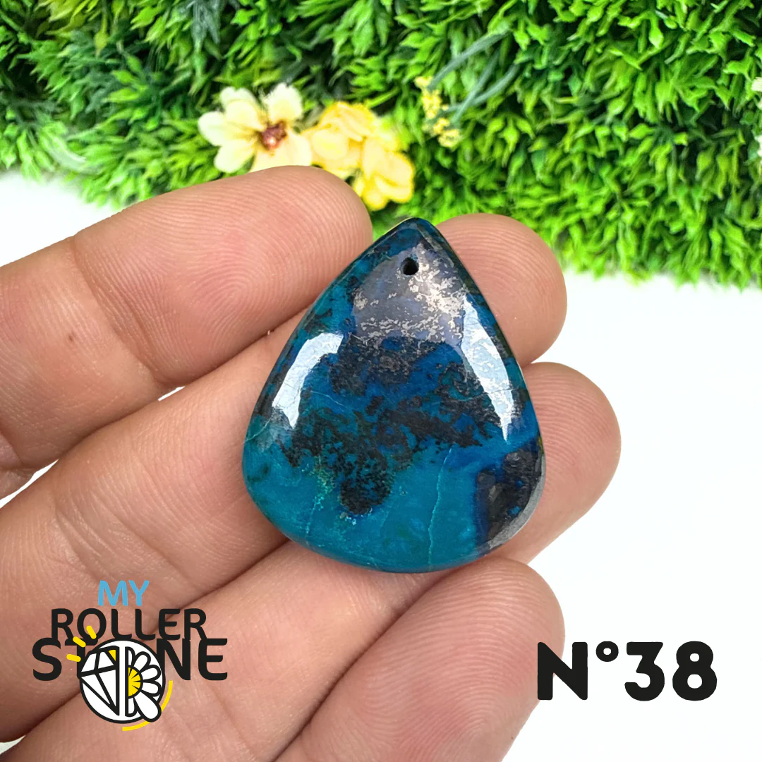 Pendentif Percé Shattuckite avec Cuprite - Image 39