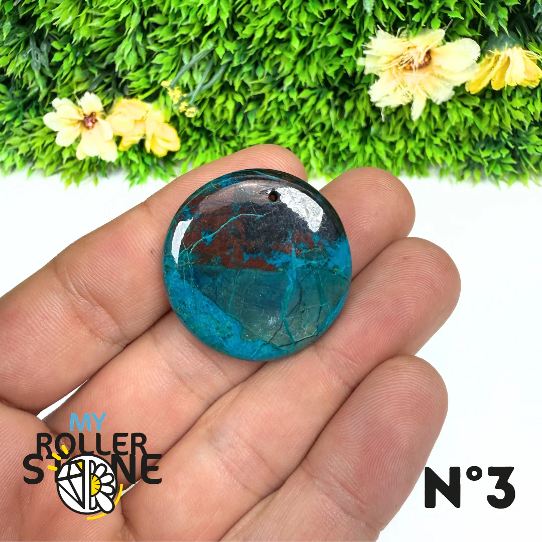 Pendentif Percé Shattuckite avec Cuprite - Image 4