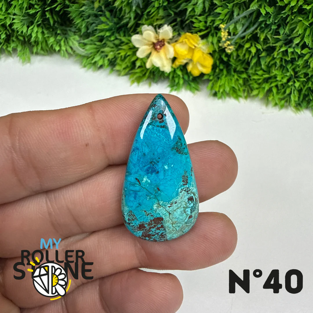 Pendentif Percé Shattuckite avec Cuprite - Image 41