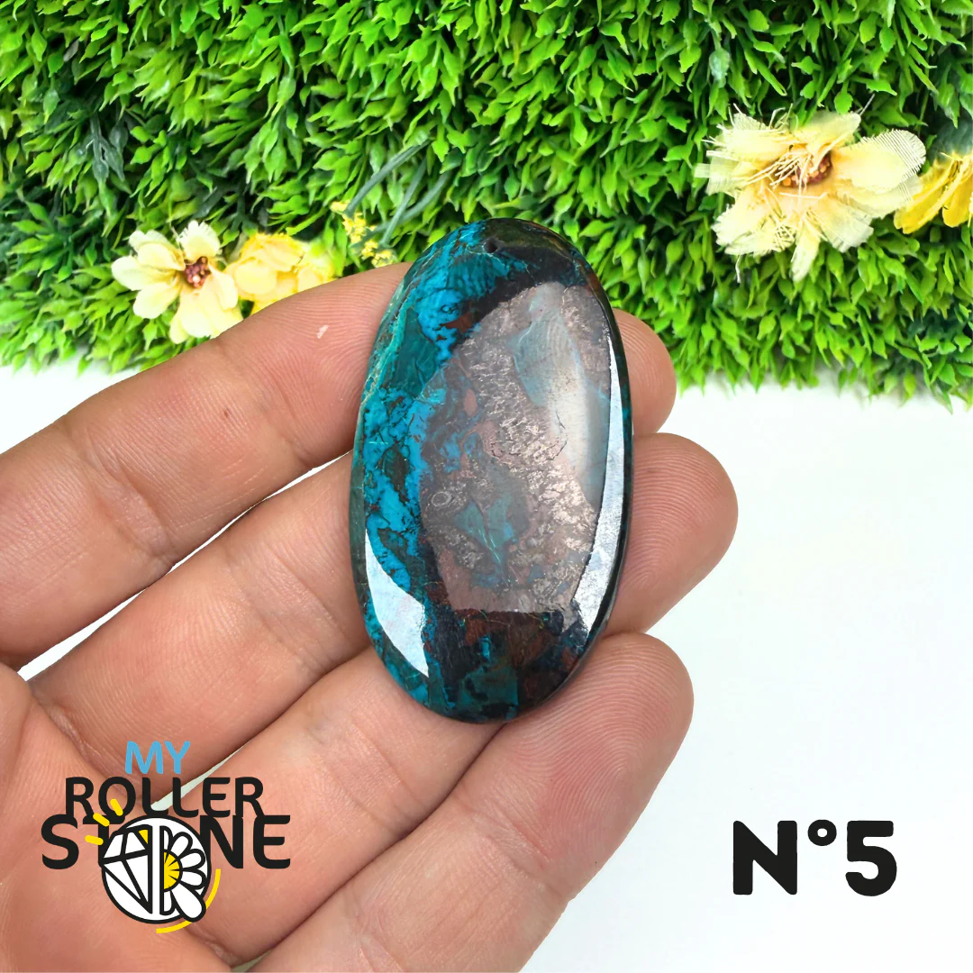 Pendentif Percé Shattuckite avec Cuprite - Image 6