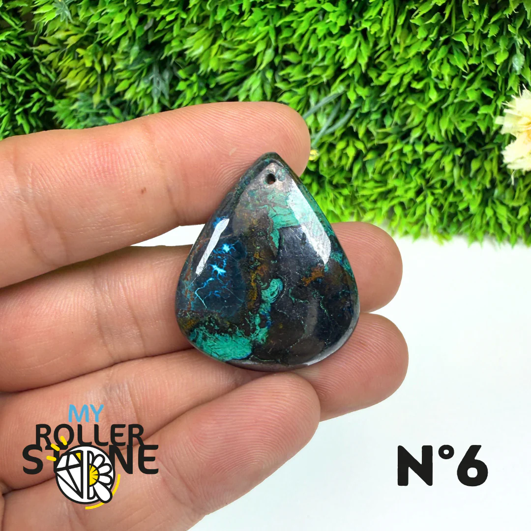 Pendentif Percé Shattuckite avec Cuprite - Image 7