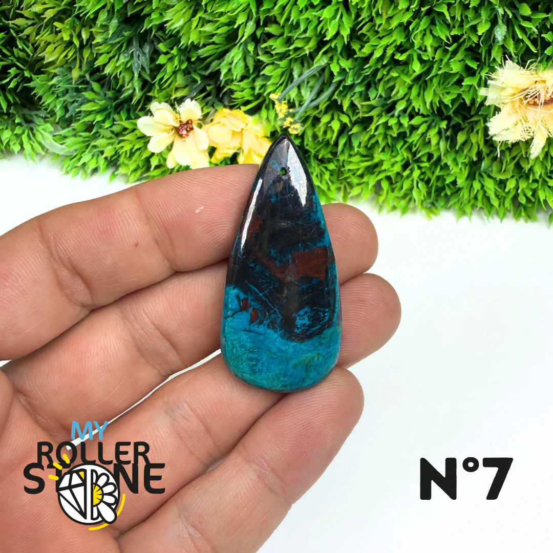 Pendentif Percé Shattuckite avec Cuprite - Image 8