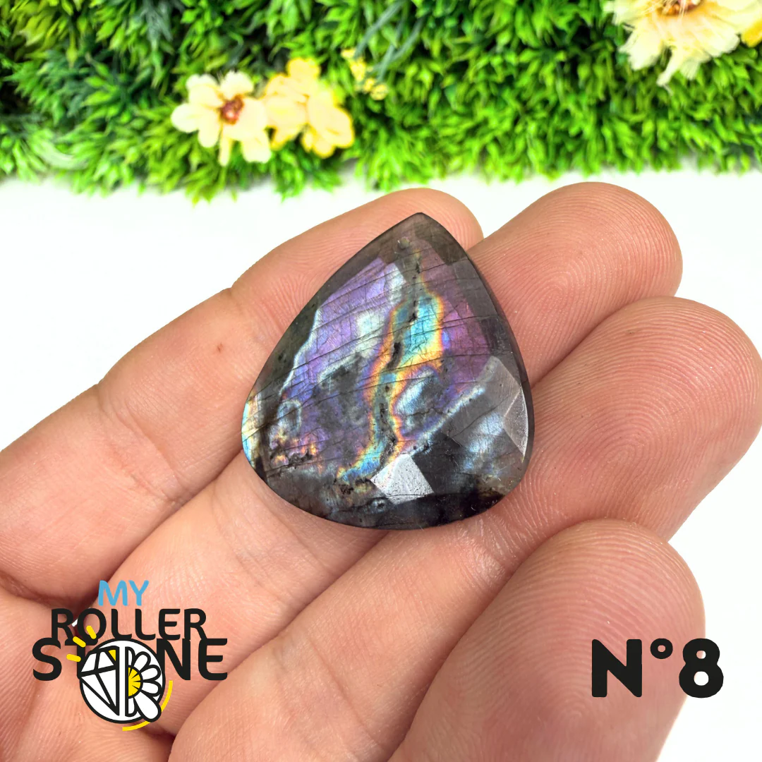 Pendentif Percé Spectrolite Violette Facettée - Image 10