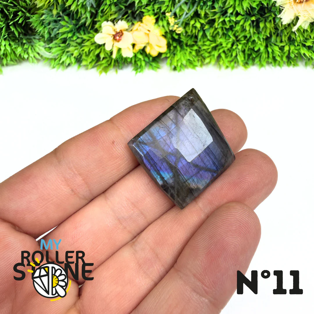 Pendentif Percé Spectrolite Violette Facettée - Image 13