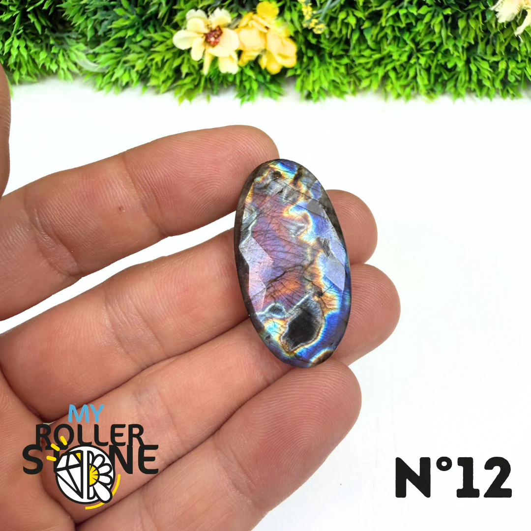 Pendentif Percé Spectrolite Violette Facettée - Image 14