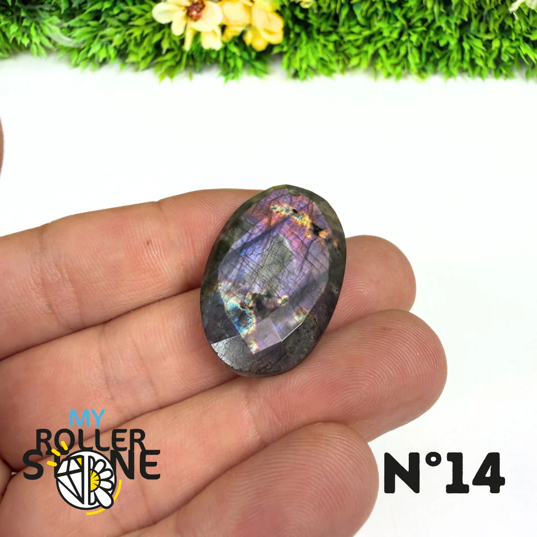 Pendentif Percé Spectrolite Violette Facettée - Image 16