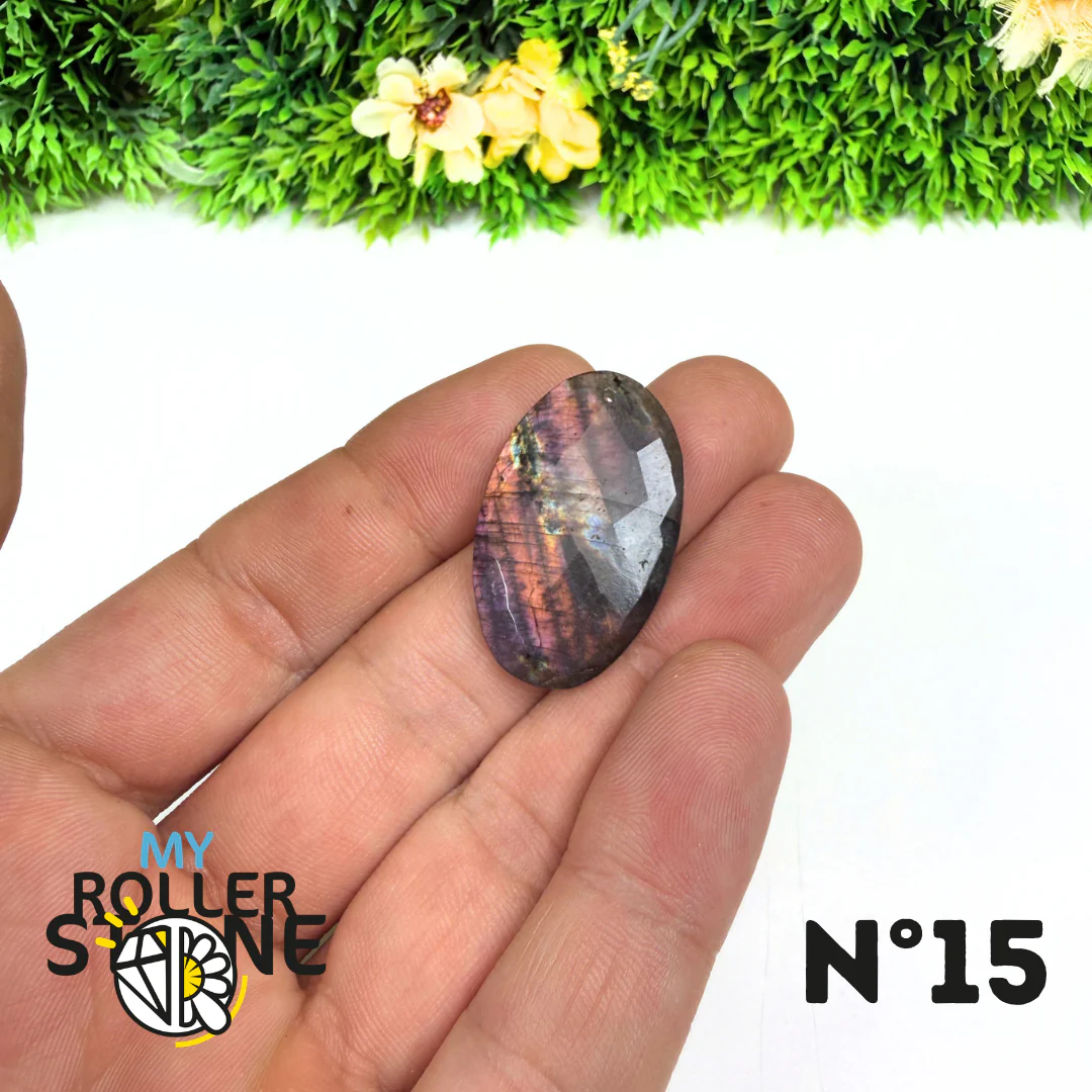 Pendentif Percé Spectrolite Violette Facettée - Image 17