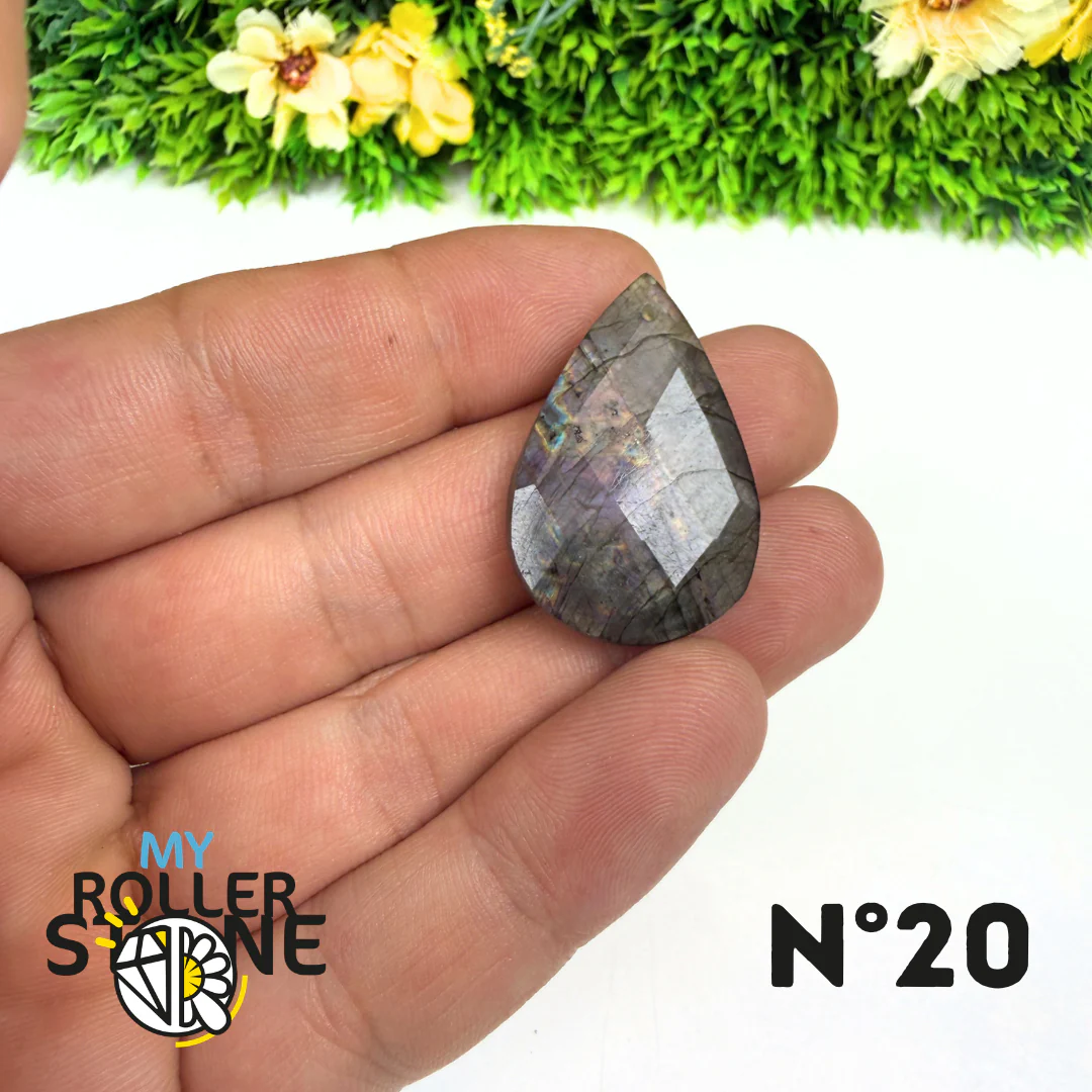 Pendentif Percé Spectrolite Violette Facettée - Image 22