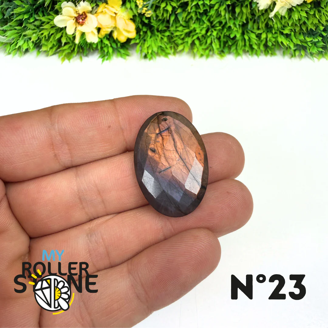Pendentif Percé Spectrolite Violette Facettée - Image 24