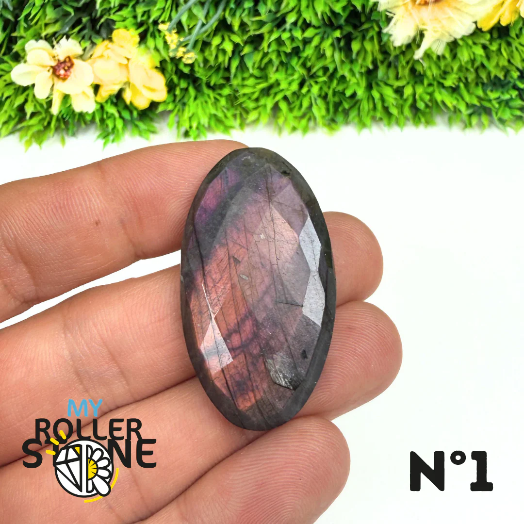Pendentif Percé Spectrolite Violette Facettée - Image 3
