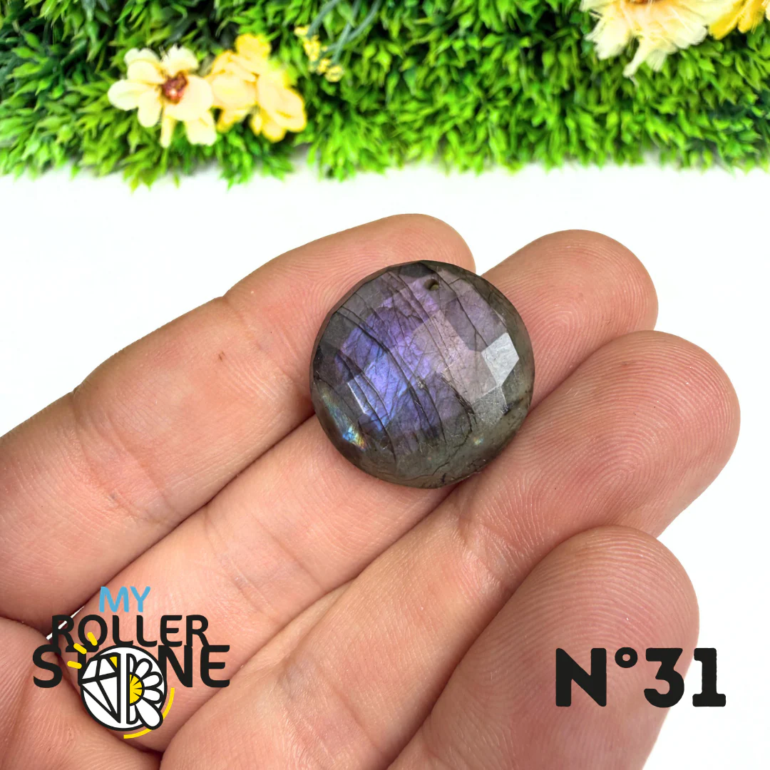 Pendentif Percé Spectrolite Violette Facettée - Image 32