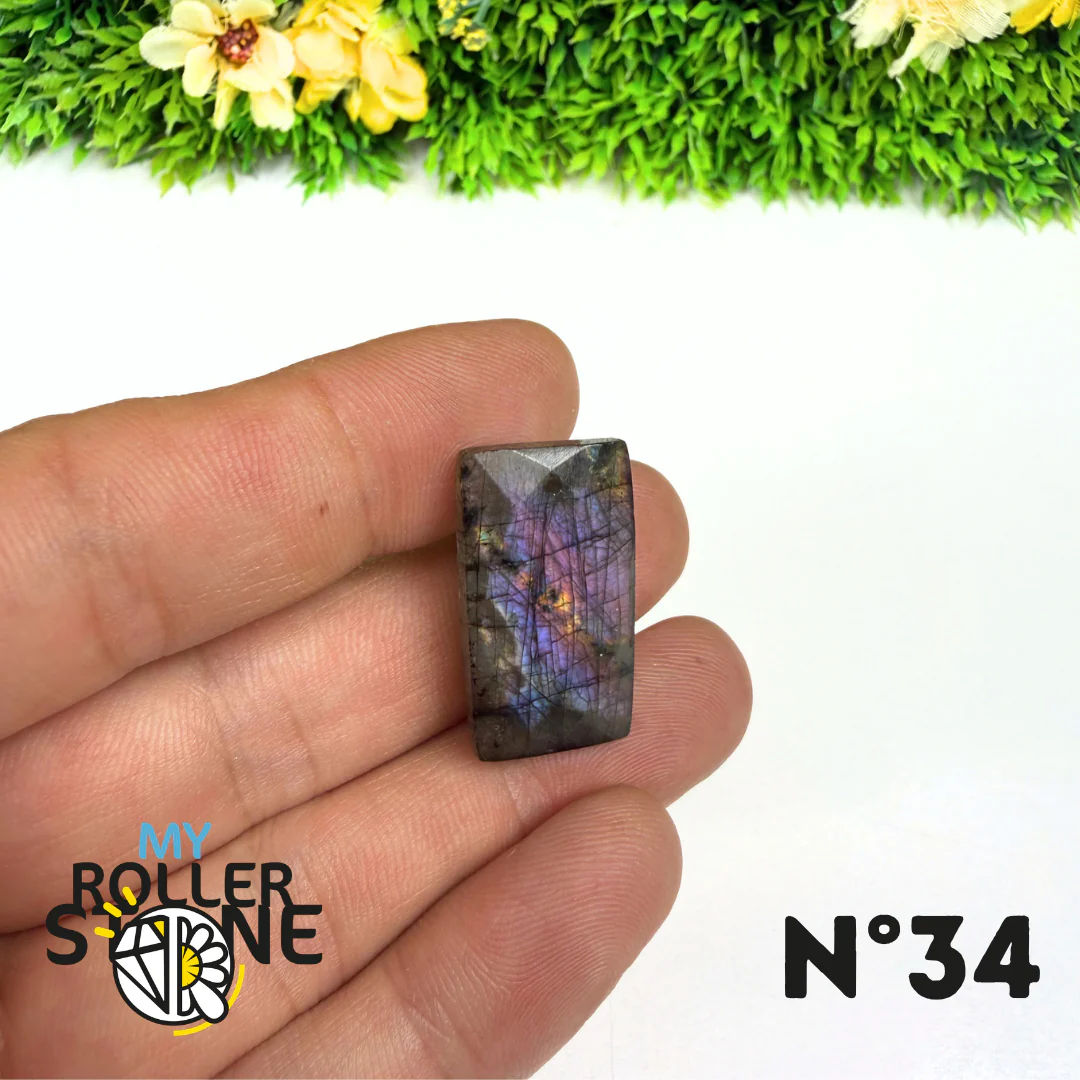 Pendentif Percé Spectrolite Violette Facettée - Image 35