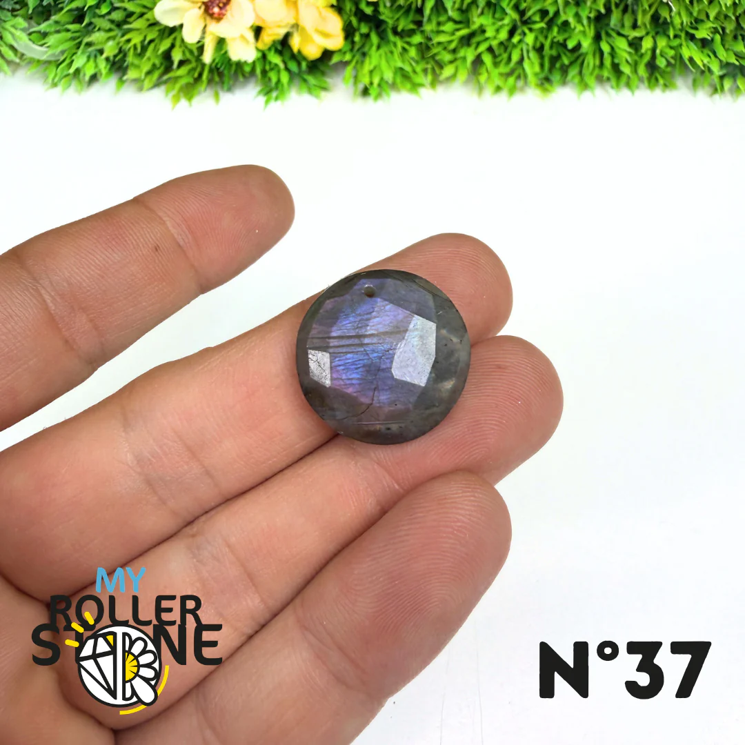 Pendentif Percé Spectrolite Violette Facettée - Image 38