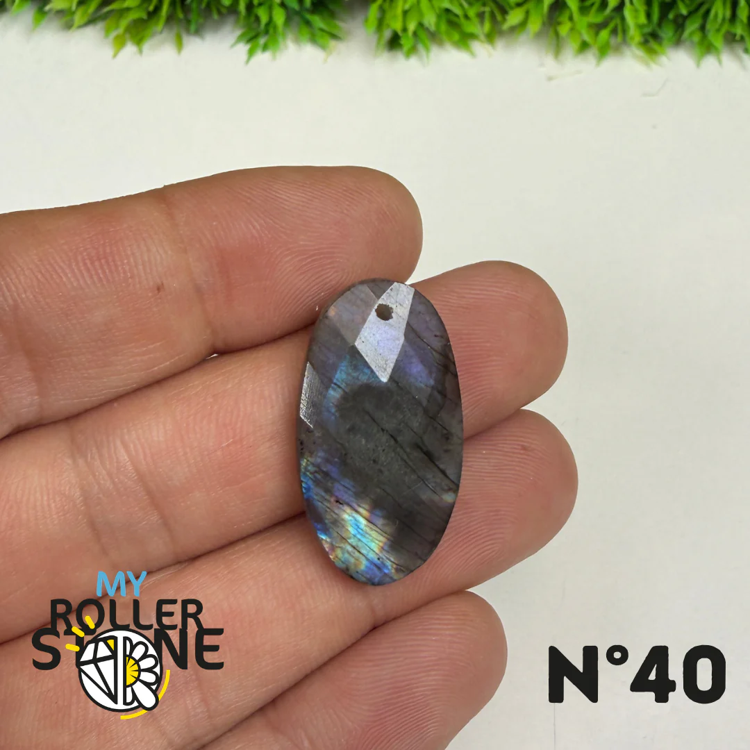 Pendentif Percé Spectrolite Violette Facettée - Image 41