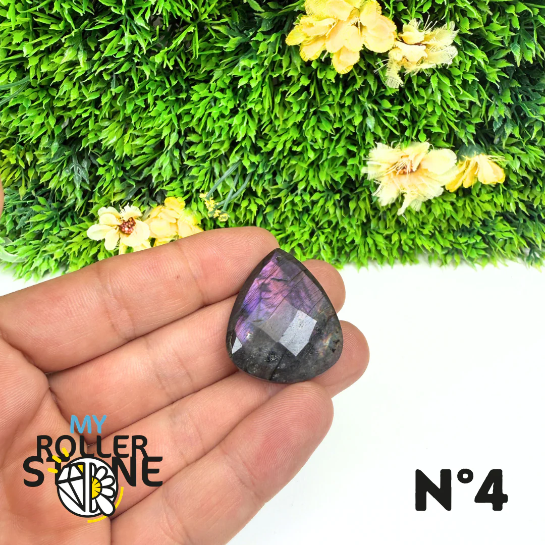 Pendentif Percé Spectrolite Violette Facettée - Image 6