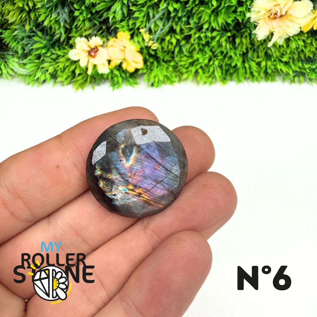 Pendentif Percé Spectrolite Violette Facettée - Image 8