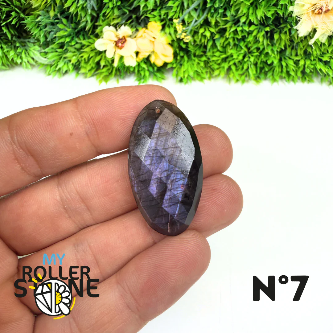 Pendentif Percé Spectrolite Violette Facettée - Image 9