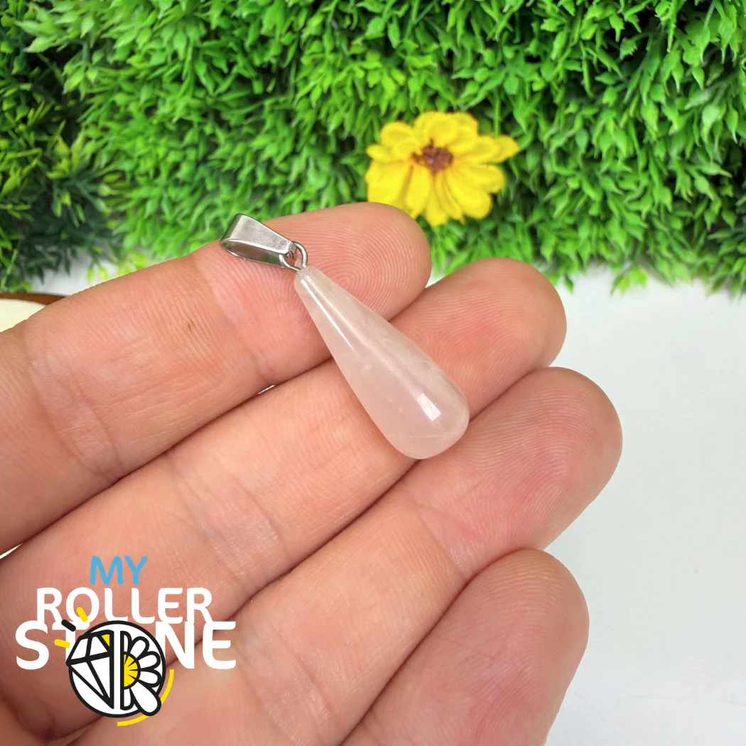 Pendentif pierre goutte (Aventurine, Oeil de tigre, Quartz rose...) - Image 2