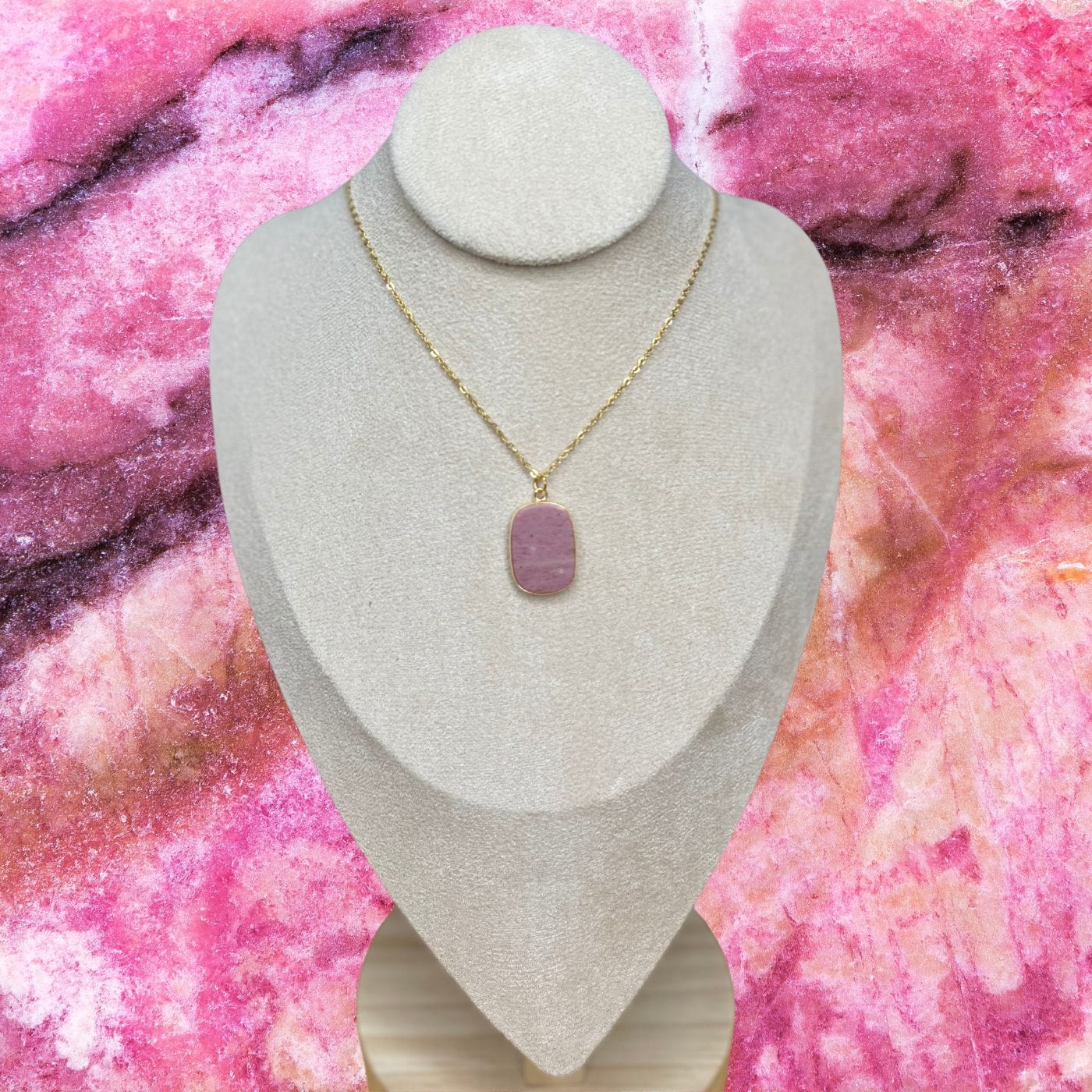 Pendentif plat serti Rhodonite ou Amethyste - Image 4