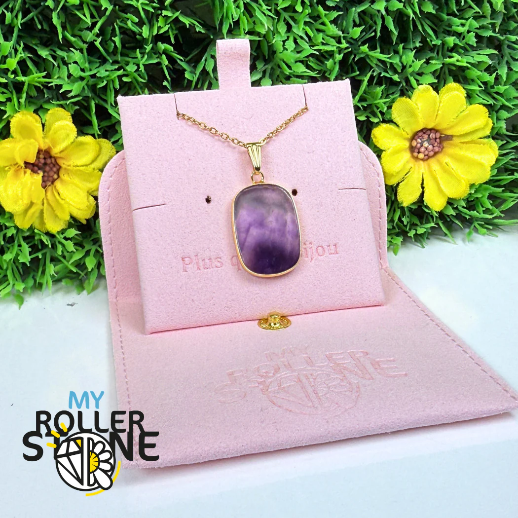 Pendentif plat serti Rhodonite ou Amethyste - Image 6
