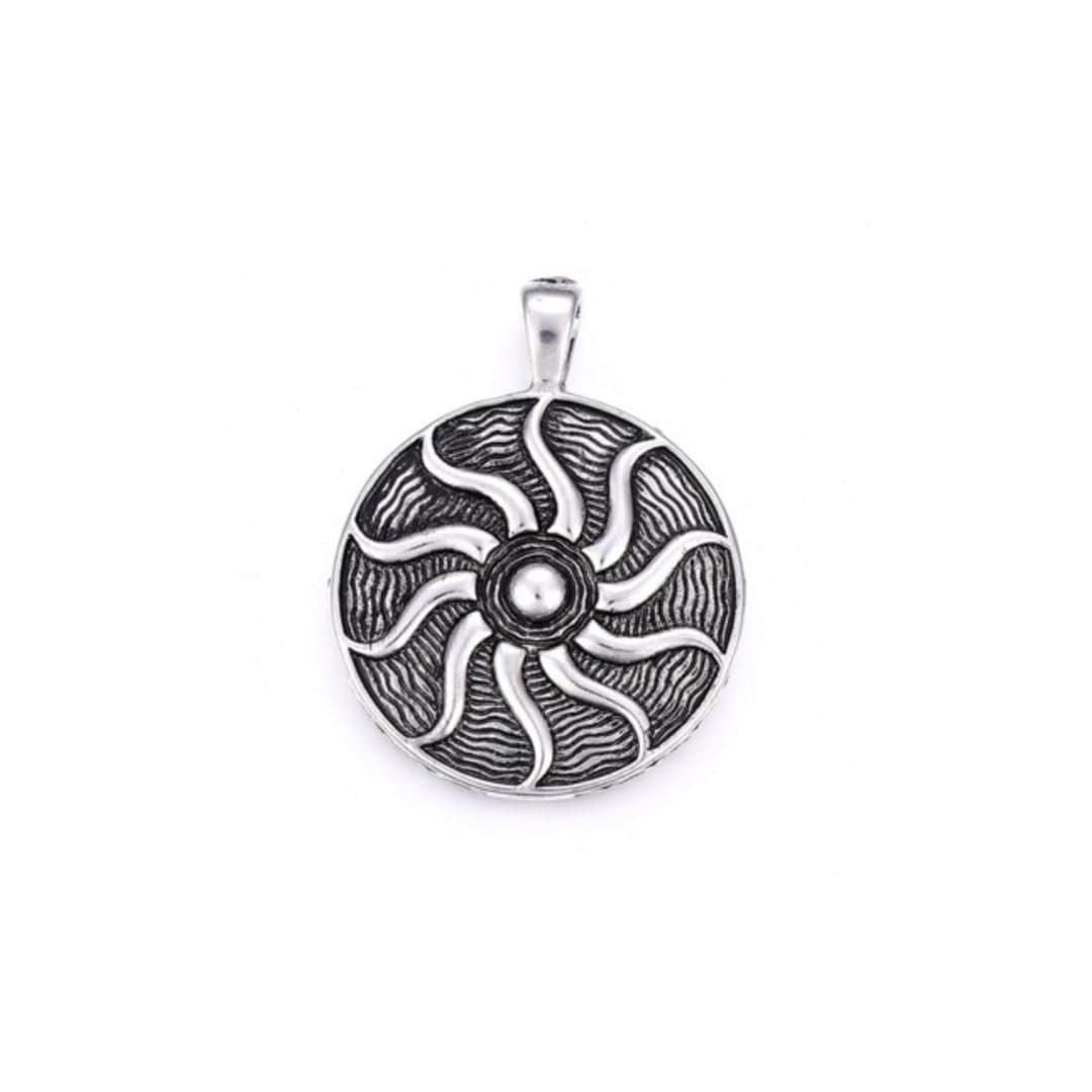 Pendentif plat rond soleil