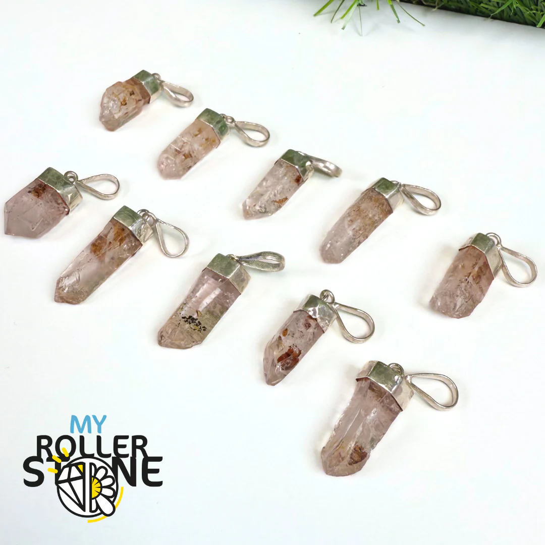 Pendentif Quartz Pétrole et Argent