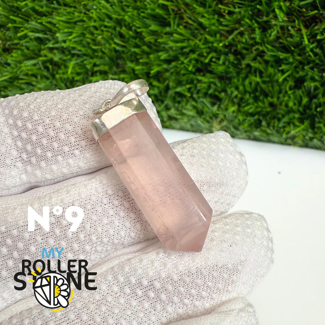 Pendentif Quartz rose et Argent - Image 10
