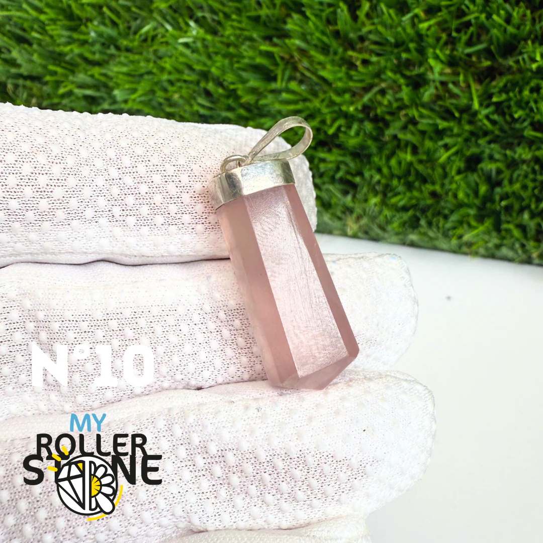 Pendentif Quartz rose et Argent - Image 11
