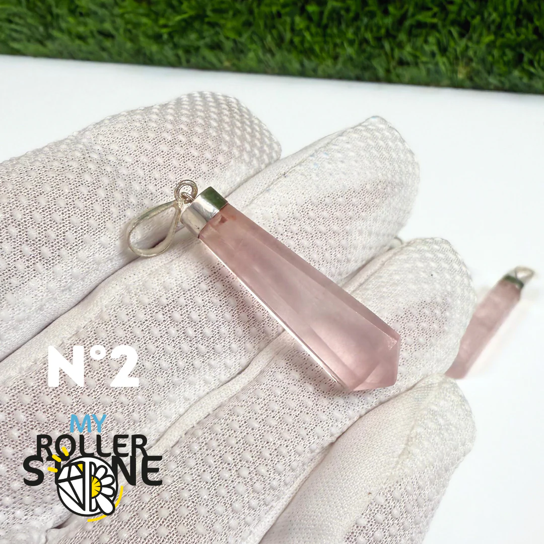 Pendentif Quartz rose et Argent - Image 3