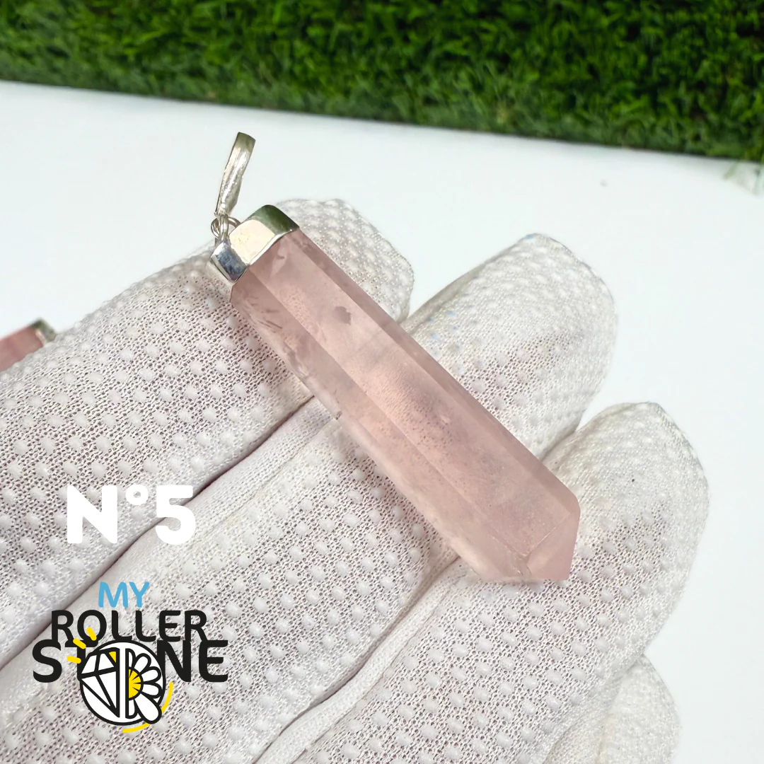 Pendentif Quartz rose et Argent - Image 6