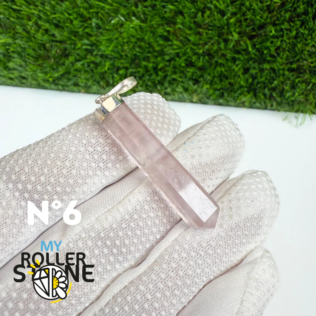 Pendentif Quartz rose et Argent - Image 7