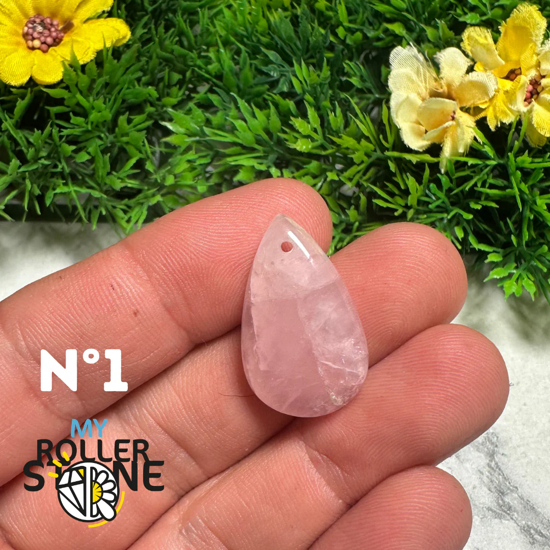 Pendentif Quartz rose percé - Image 5