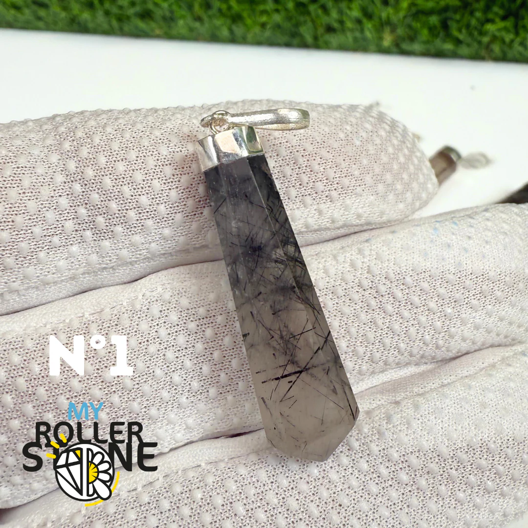 Pendentif Quartz Tourmaliné et Argent - Image 2