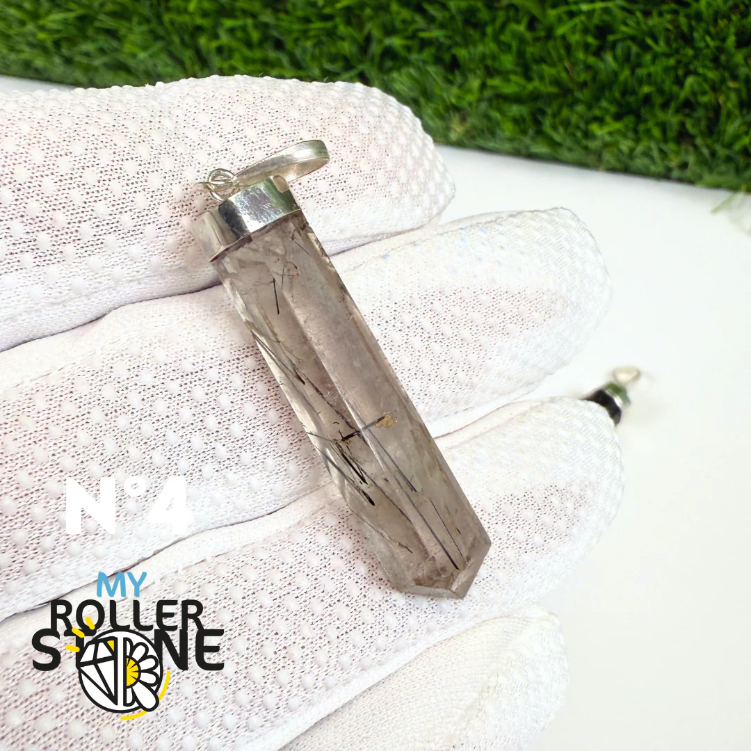 Pendentif Quartz Tourmaliné et Argent - Image 5